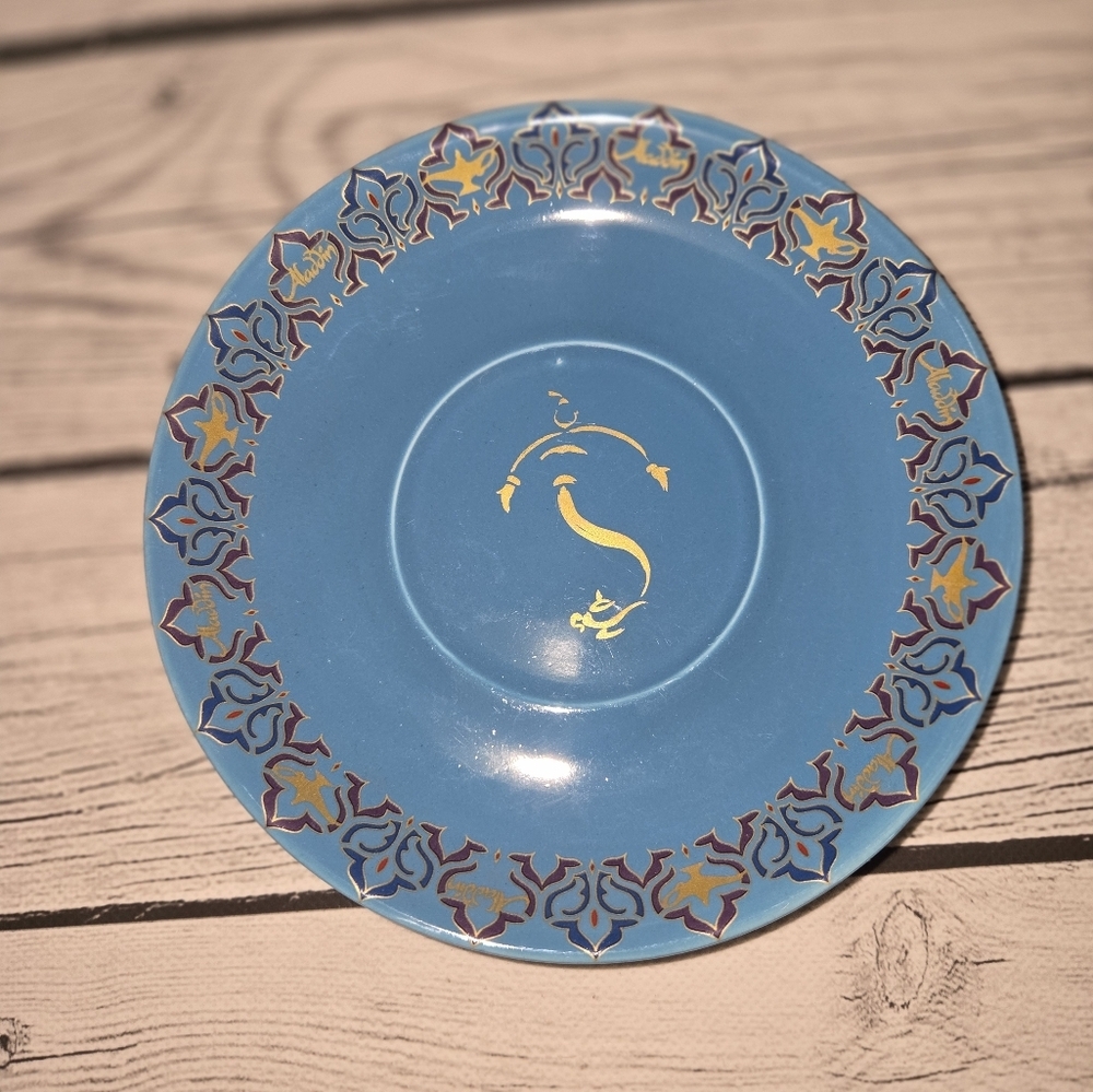 Disney Aladdin The Musical Teapot Cup Saucer Magic Lamp 3 piece blue RARE - Picture 5 of 9